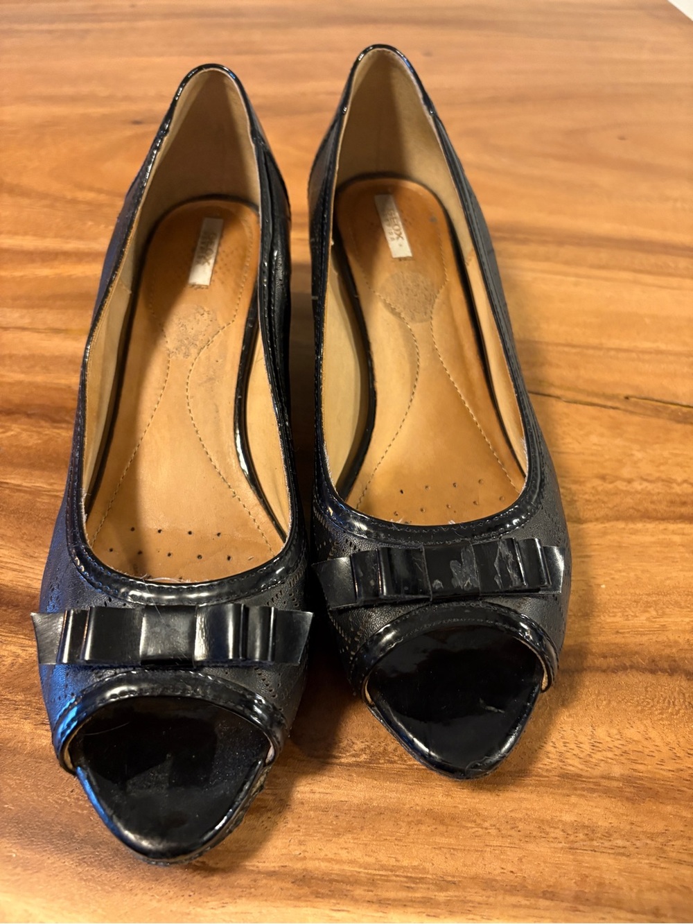 Clarks Black Leather Platform Wedge Shoes w/ Buckle – Size 9
